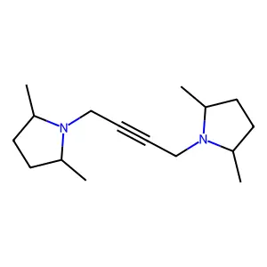 1,1'-(But-2-yne-1,4-diyl)bis(2,5-dimethylpyrrolidine) structure