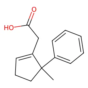 2-(5-Methyl-5-phenylcyclopenten-1-yl)acetic acid structure