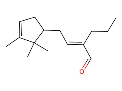 2-[2-(2,2,3-Trimethyl-3-cyclopenten-1-yl)ethylidene]pentanal structure