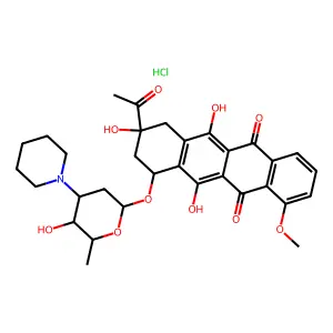 3'-(1-Piperidinyl)-3'-deaminodaunorubicin hydrochloride structure