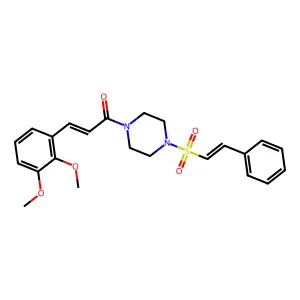 3-(2,3-dimethoxyphenyl)-1-[4-(2-phenylethenesulfonyl)piperazin-1-yl]prop-2-en-1-one structure