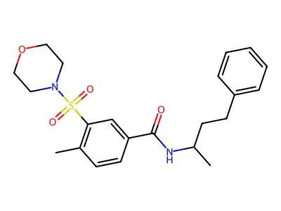 4-methyl-3-morpholin-4-ylsulfonyl-N-(4-phenylbutan-2-yl)benzamide structure