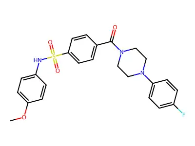 4-[4-(4-fluorophenyl)piperazine-1-carbonyl]-N-(4-methoxyphenyl)benzenesulfonamide structure
