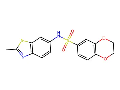 N-(2-methyl-1,3-benzothiazol-6-yl)-2,3-dihydro-1,4-benzodioxin-6-sulfonamide structure