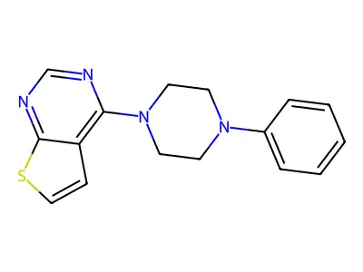 4-(4-Phenyl-1-piperazinyl)thieno[2,3-d]pyrimidine structure