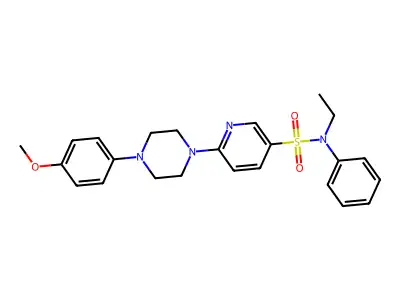 N-ethyl-6-[4-(4-methoxyphenyl)piperazin-1-yl]-N-phenylpyridine-3-sulfonamide structure