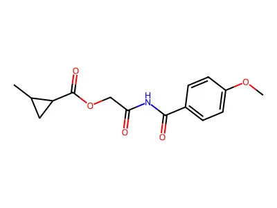 [2-[(4-Methoxybenzoyl)amino]-2-oxoethyl] 2-methylcyclopropane-1-carboxylate structure