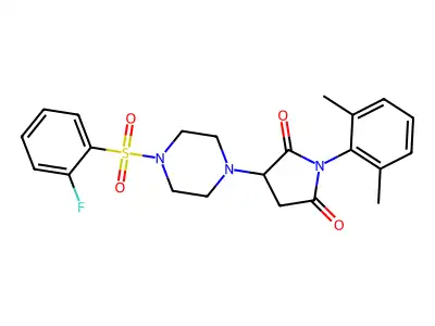 1-(2,6-dimethylphenyl)-3-[4-(2-fluorophenyl)sulfonylpiperazin-1-yl]pyrrolidine-2,5-dione structure