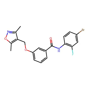 N-(4-bromo-2-fluorophenyl)-3-[(3,5-dimethyl-1,2-oxazol-4-yl)methoxy]benzamide structure