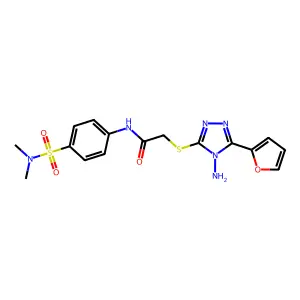 2-[[4-amino-5-(furan-2-yl)-1,2,4-triazol-3-yl]sulfanyl]-N-[4-(dimethylsulfamoyl)phenyl]acetamide structure