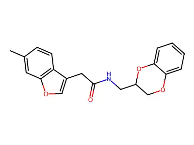 N-(2,3-dihydro-1,4-benzodioxin-3-ylmethyl)-2-(6-methyl-1-benzofuran-3-yl)acetamide structure
