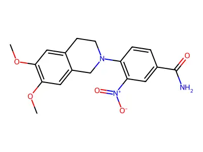 4-(6,7-dimethoxy-3,4-dihydro-1H-isoquinolin-2-yl)-3-nitrobenzamide structure