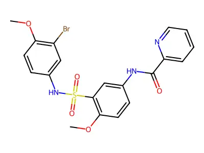 N-[3-[(3-bromo-4-methoxyphenyl)sulfamoyl]-4-methoxyphenyl]pyridine-2-carboxamide structure
