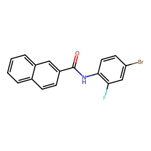N-(4-bromo-2-fluorophenyl)-2-naphthamide structure
