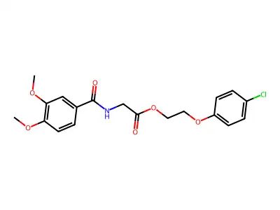 2-(4-Chlorophenoxy)ethyl 2-[(3,4-dimethoxybenzoyl)amino]acetate structure