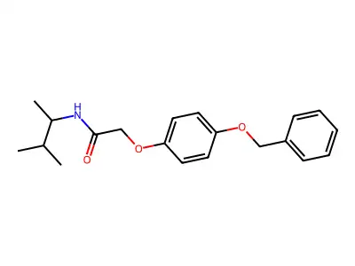 N-(3-methylbutan-2-yl)-2-(4-phenylmethoxyphenoxy)acetamide structure