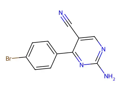 2-Amino-4-(4-bromophenyl)-5-pyrimidinecarbonitrile structure