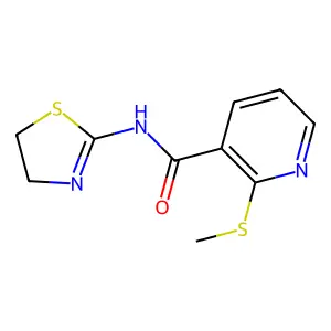 N-(4,5-dihydro-1,3-thiazol-2-yl)-2-(methylsulfanyl)pyridine-3-carboxamide structure