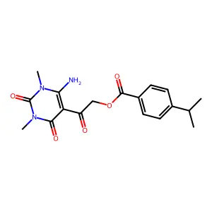 [2-(4-amino-1,3-dimethyl-2,6-dioxopyrimidin-5-yl)-2-oxoethyl] 4-propan-2-ylbenzoate structure
