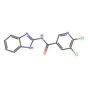N-(1H-1,3-benzodiazol-2-yl)-5,6-dichloropyridine-3-carboxamide structure