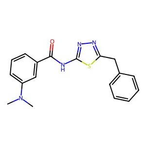 N-(5-benzyl-1,3,4-thiadiazol-2-yl)-3-(dimethylamino)benzamide structure