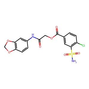 [2-(1,3-Benzodioxol-5-ylamino)-2-oxoethyl] 4-chloro-3-sulfamoylbenzoate structure