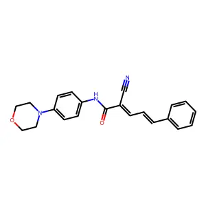 2-cyano-N-[4-(morpholin-4-yl)phenyl]-5-phenylpenta-2,4-dienamide structure