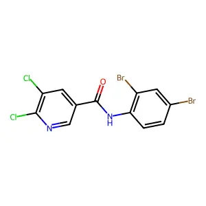 5,6-dichloro-N-(2,4-dibromophenyl)pyridine-3-carboxamide structure