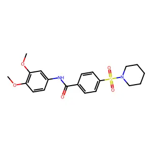 N-(3,4-dimethoxyphenyl)-4-piperidin-1-ylsulfonylbenzamide structure