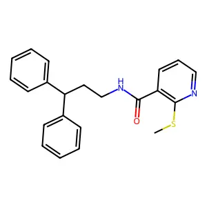 N-(3,3-Diphenylpropyl)-2-(methylthio)nicotinamide structure