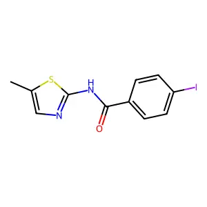4-iodo-N-(5-methyl-1,3-thiazol-2-yl)benzamide structure