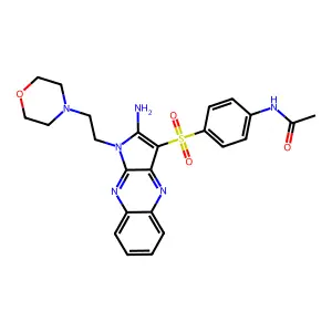 N-[4-({2-amino-1-[2-(morpholin-4-yl)ethyl]-1H-pyrrolo[2,3-b]quinoxalin-3-yl}sulfonyl)phenyl]acetamide structure