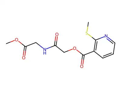 Methyl 2-{2-[2-(methylsulfanyl)pyridine-3-carbonyloxy]acetamido}acetate structure