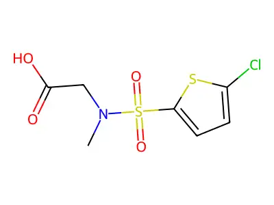2-(N-methyl-5-chlorothiophene-2-sulfonamido)acetic acid structure