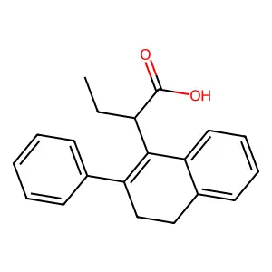 2-(2-Phenyl-3,4-dihydronaphthalen-1-yl)butanoic acid structure