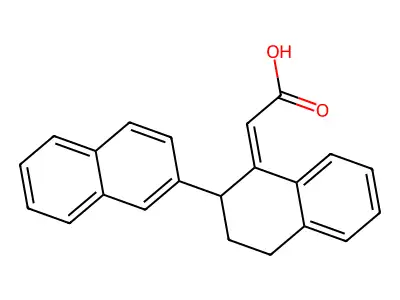 2-(2-naphthalen-2-yl-3,4-dihydro-2H-naphthalen-1-ylidene)acetic acid structure