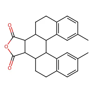 10,13-Dimethyl-1,2,2a,2b,5a,5b,6,7,11b,11c-decahydrodibenzo[3,4:5,6]phenanthro[9,10-c]furan-3,5-dione structure