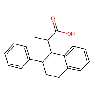 2-(2-Phenyl-1,2,3,4-tetrahydronaphthalen-1-yl)propanoic acid structure