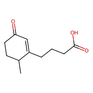 4-(6-Methyl-3-oxocyclohex-1-en-1-yl)butanoic acid structure