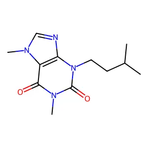 1,7-Dimethyl-3-(3-methylbutyl)purine-2,6-dione structure