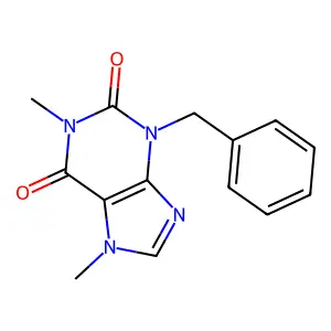 3-Benzyl-1,7-dimethylpurine-2,6-dione structure