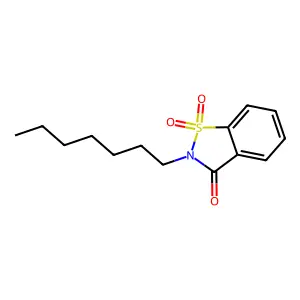 2-Heptyl-1H-1lambda~6~,2-benzothiazole-1,1,3(2H)-trione structure