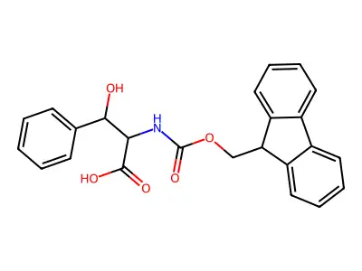 2-((((9H-Fluoren-9-yl)methoxy)carbonyl)amino)-3-hydroxy-3-phenylpropanoic acid structure