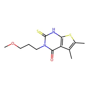 3-(3-methoxypropyl)-5,6-dimethyl-2-sulfanyl-3H,4H-thieno[2,3-d]pyrimidin-4-one structure