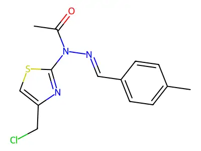 Acetic acid, 1-[4-(chloromethyl)-2-thiazolyl]-2-[(4-methylphenyl)methylene]hydrazide structure