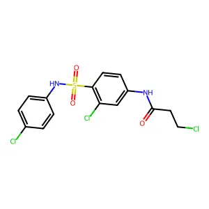 3-chloro-N-(3-chloro-4-{[(4-chlorophenyl)amino]sulfonyl}phenyl)propanamide structure