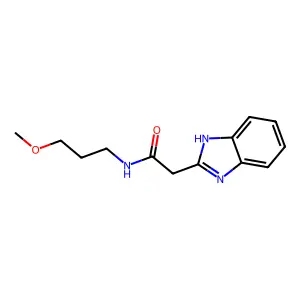 2-(1H-1,3-benzodiazol-2-yl)-N-(3-methoxypropyl)acetamide structure