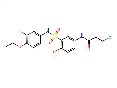 N-{3-[(3-bromo-4-ethoxyphenyl)sulfamoyl]-4-methoxyphenyl}-3-chloropropanamide structure