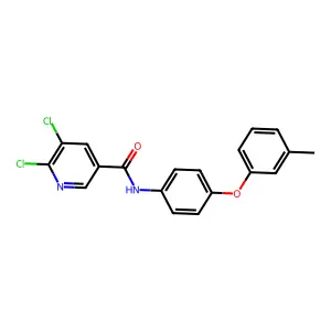 5,6-dichloro-N-[4-(3-methylphenoxy)phenyl]pyridine-3-carboxamide structure