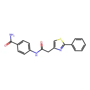 4-{[(2-Phenyl-1,3-thiazol-4-yl)acetyl]amino}benzamide structure